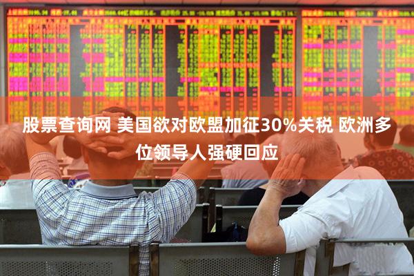 股票查询网 美国欲对欧盟加征30%关税 欧洲多位领导人强硬回应